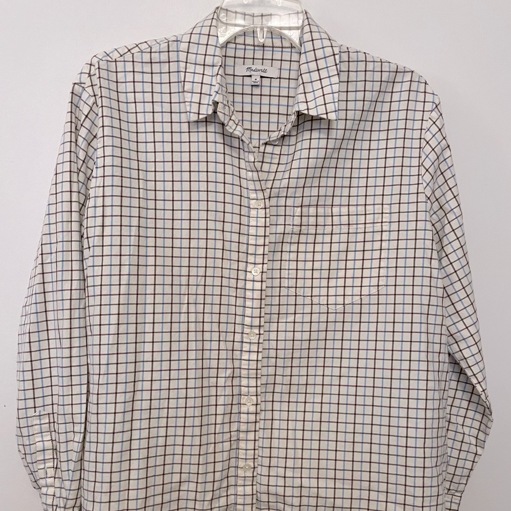 Madewell Oversize Ex Boyfriend Plaid Shirt Womens Size M